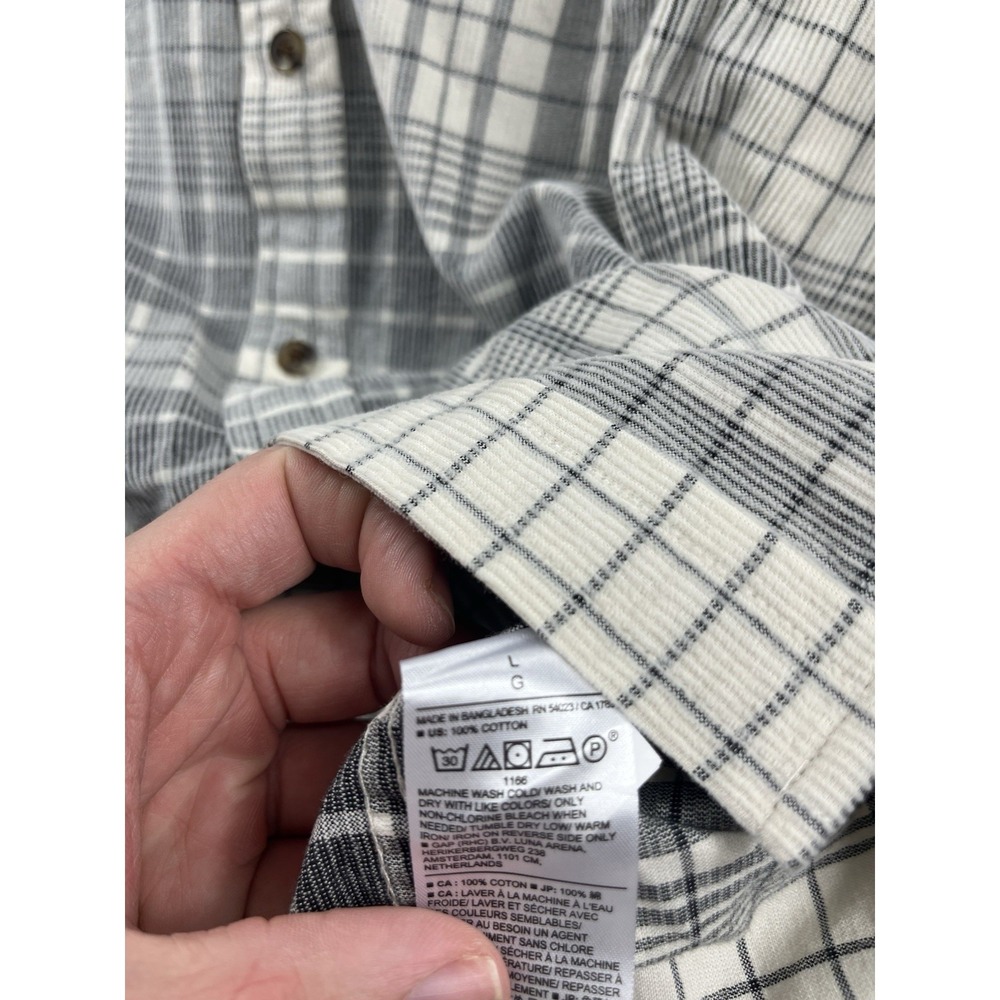 Banana Republic Slim-Fit Fine Wale Corduroy Untucked Shirt Plaid Mens Medium NWT - Picture 8 of 11